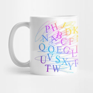 colorful abstract alphabet Mug